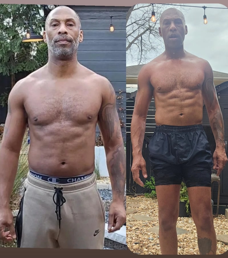 Mike before — after letting himself go