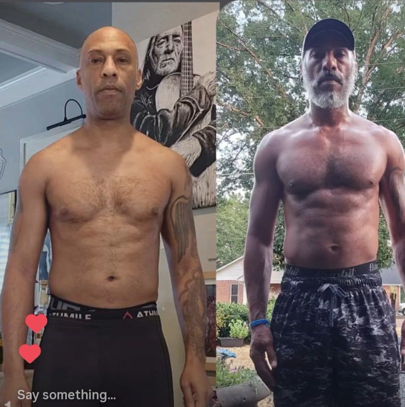 Mike after — 8 months of rucking and hard work